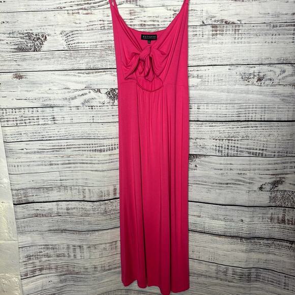 Eloquii Hot Pink Dress Tie Front Cutout Stretch Jersey Women's sz 16 - Picture 2 of 5